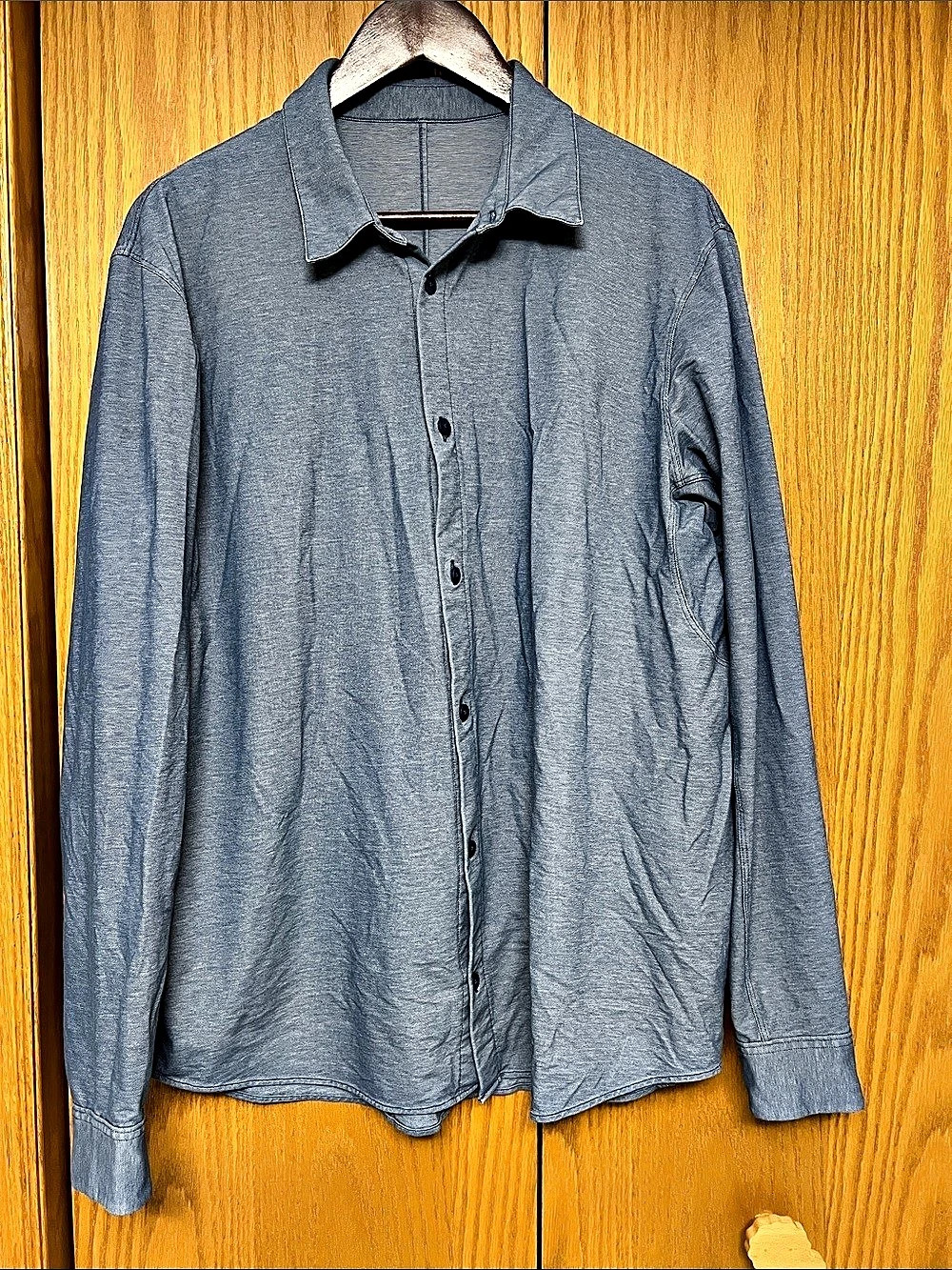 Lululemon Commission Long-Sleeve Shirt Men's Blue Button Down